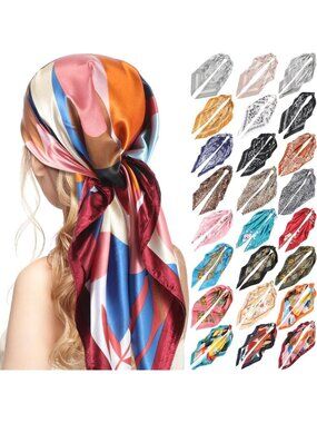35 Inch Silk Head Scarves for Women - Lightweight, Stylish, Versatile Hair